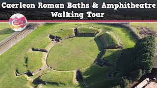 CAERLEON ROMAN BATHS amp AMPHITHEATRE WALES  Walking Tour  Pinned on Places [upl. by Tidwell]