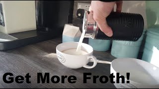 How to Get More Froth from Your Nespresso Coffee Aeroccino  Nespresso tips and help [upl. by Nnaeed868]