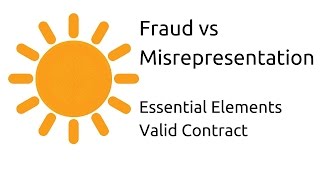 Fraud vs Misrepresentation  Other Essential Elements of a Valid Contract  CA CPT  CS amp CMA [upl. by Nerfe228]